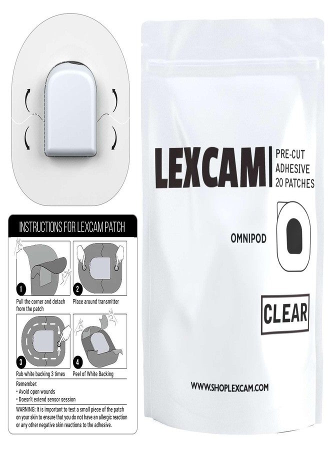 LEXCAM Adhesive OverPatches Pre-Cut for Omnipod 5, New – Pack of 20 – Transparent Waterproof Patches for Insulin Pump, Sensor is NOT Included - Image 3